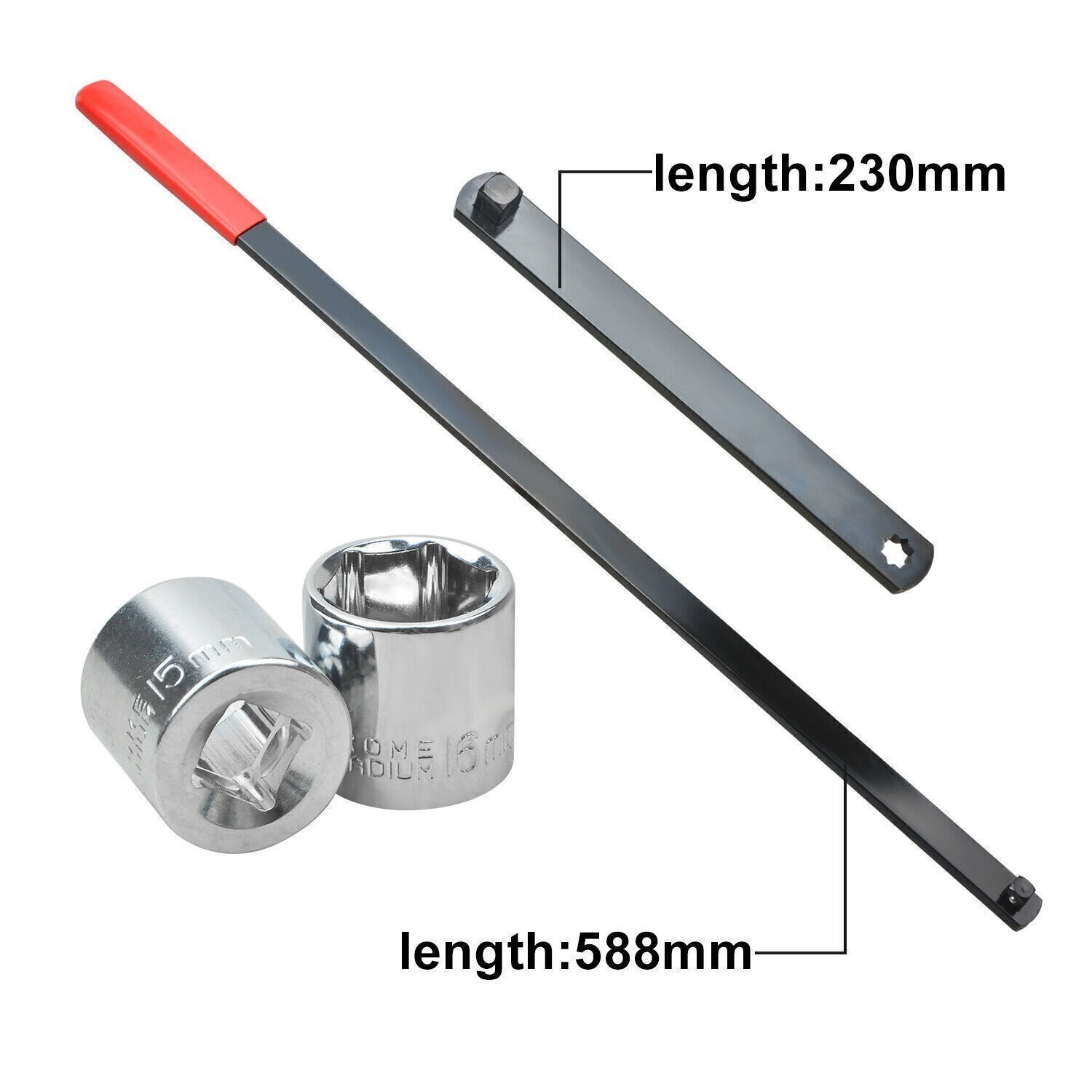[8Pcs] 3/8″ Pulley Wrench Installation Removal Serpentine Belt Tool Kit