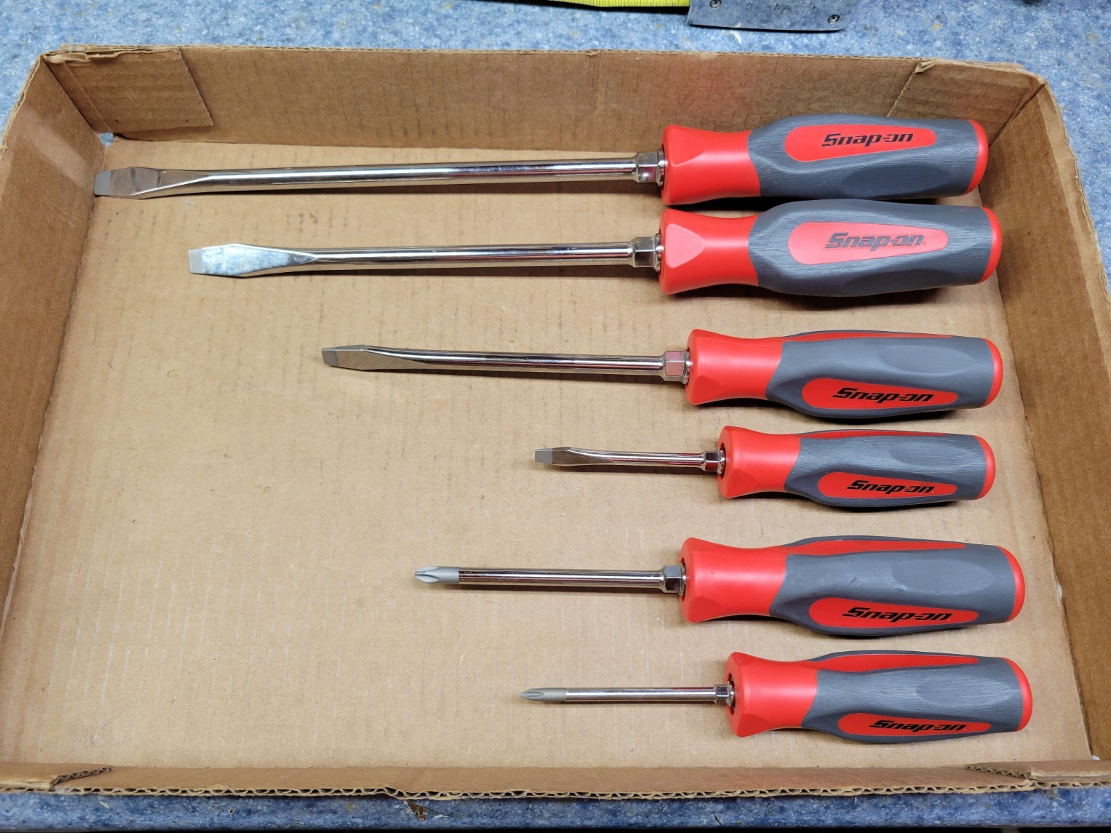 Snap-On USA 6-Piece Red / Gray Hard Handle Screwdriver Set /Lot
