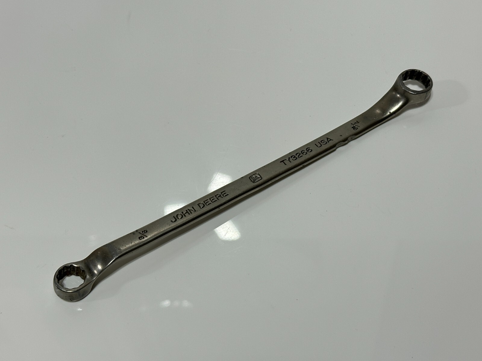 John Deere USA TY3266 SAE 3/8″ x 7/16″ Chrome Double Box End Wrench – 12 Point