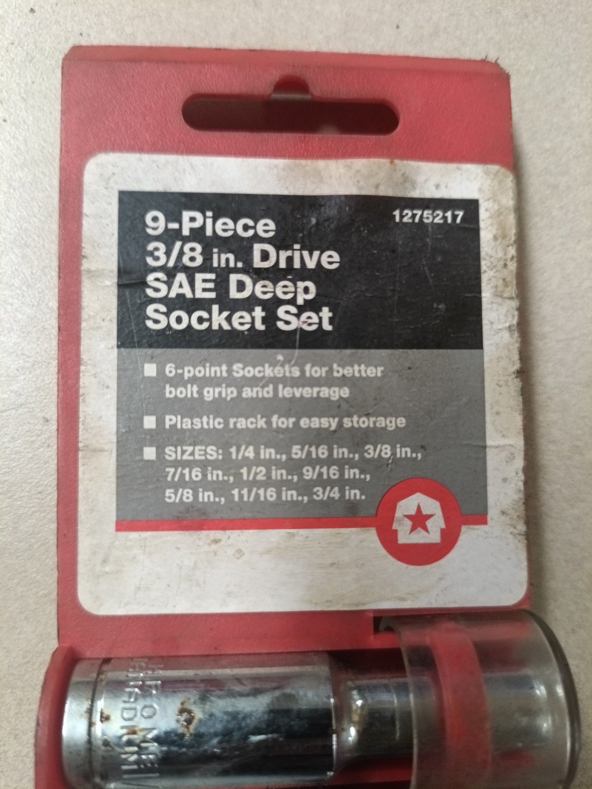 6 Point Nine Piece Deep Socket Set