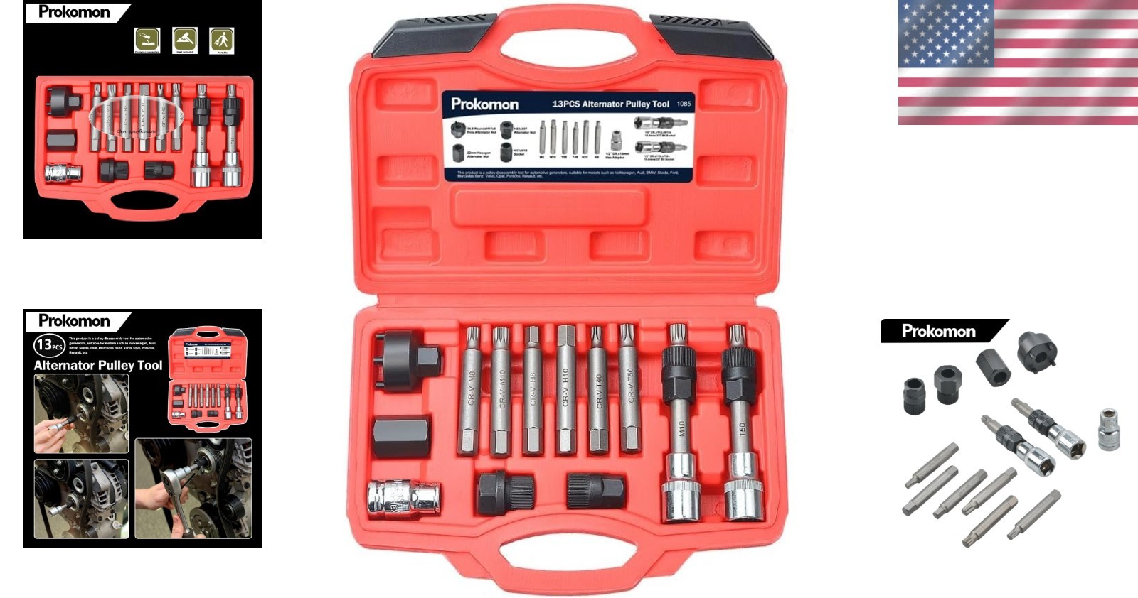 13-Piece Alternator Pulley Tool Kit for Smooth Vehicle Repairs – Chrome Vanadium