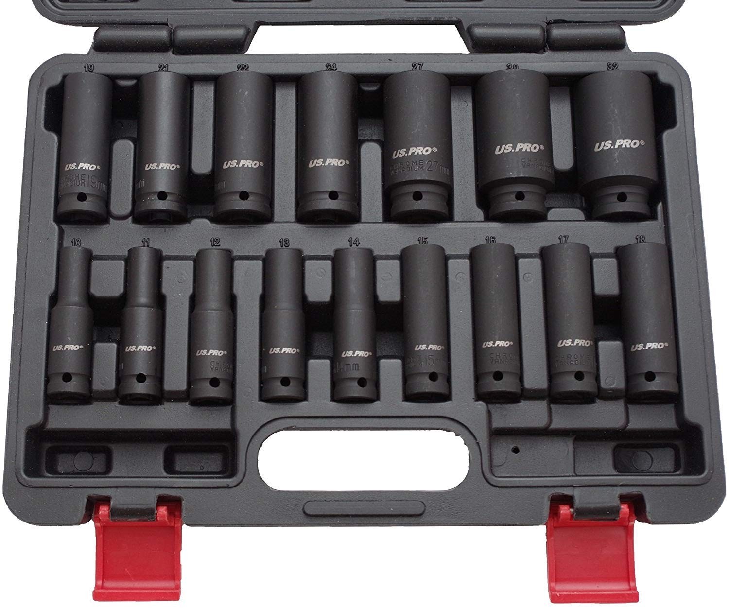 Socket set, 1/2 inch, hexagonal deep, B1340, 16 piece