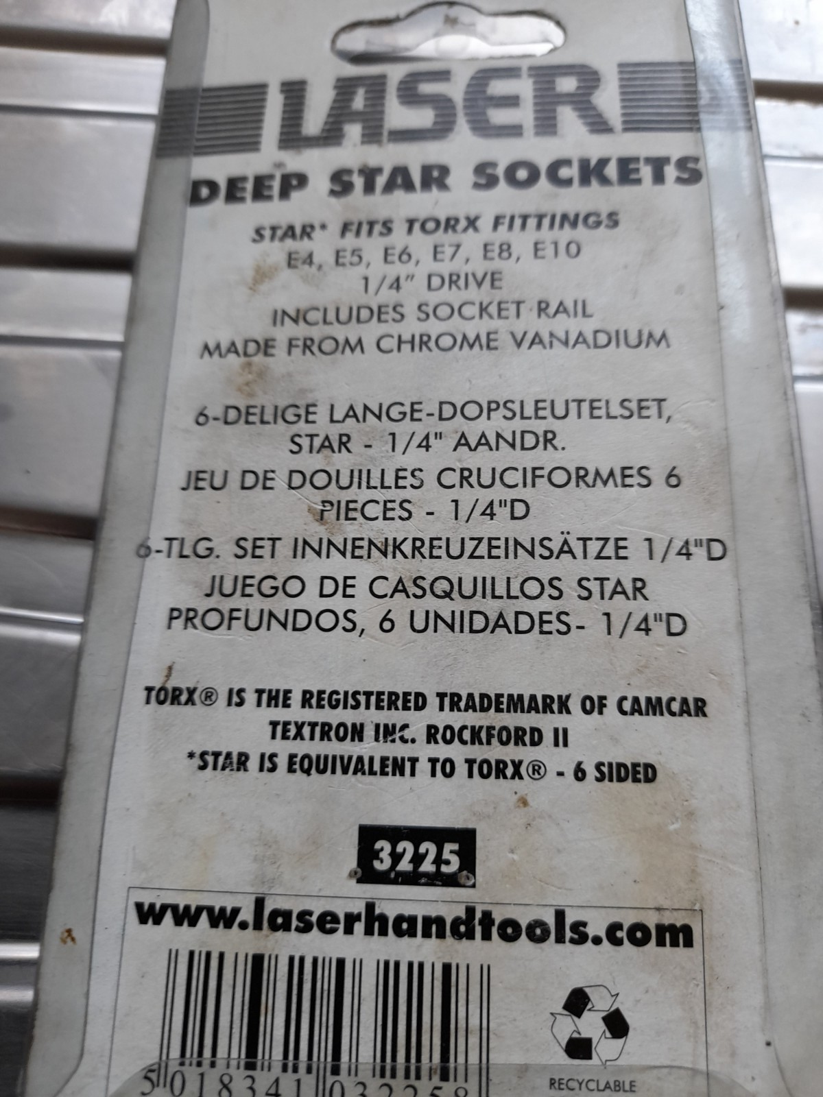 Laser Deep Star Socket Set 1/4″D 6pc 3225