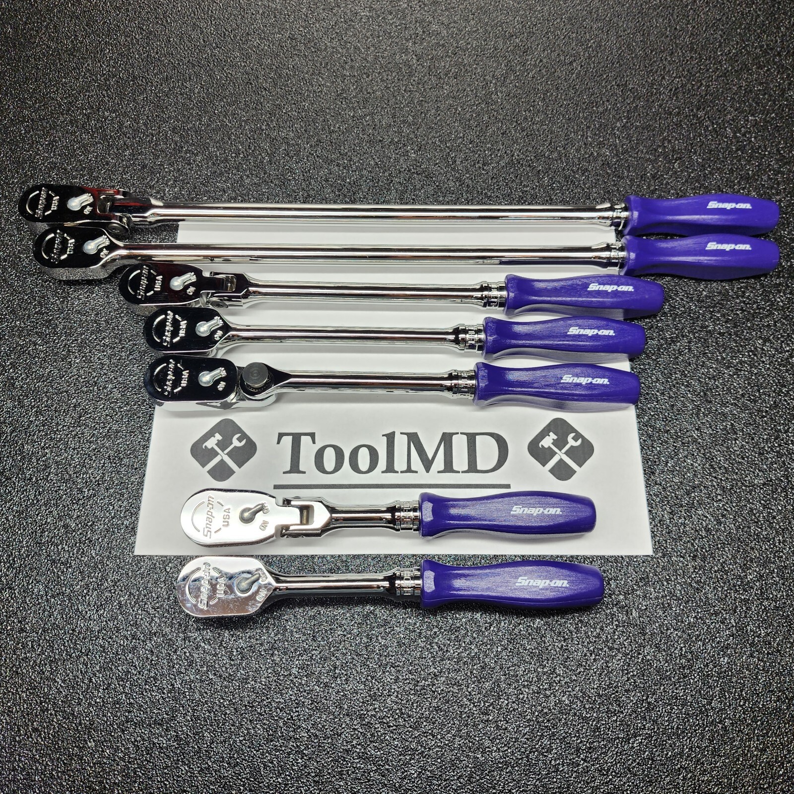 Snap-on Tools NEW 7pc DARK PURPLE Hard Handle 3/8″ Drive Fixed Flex Ratchet Set