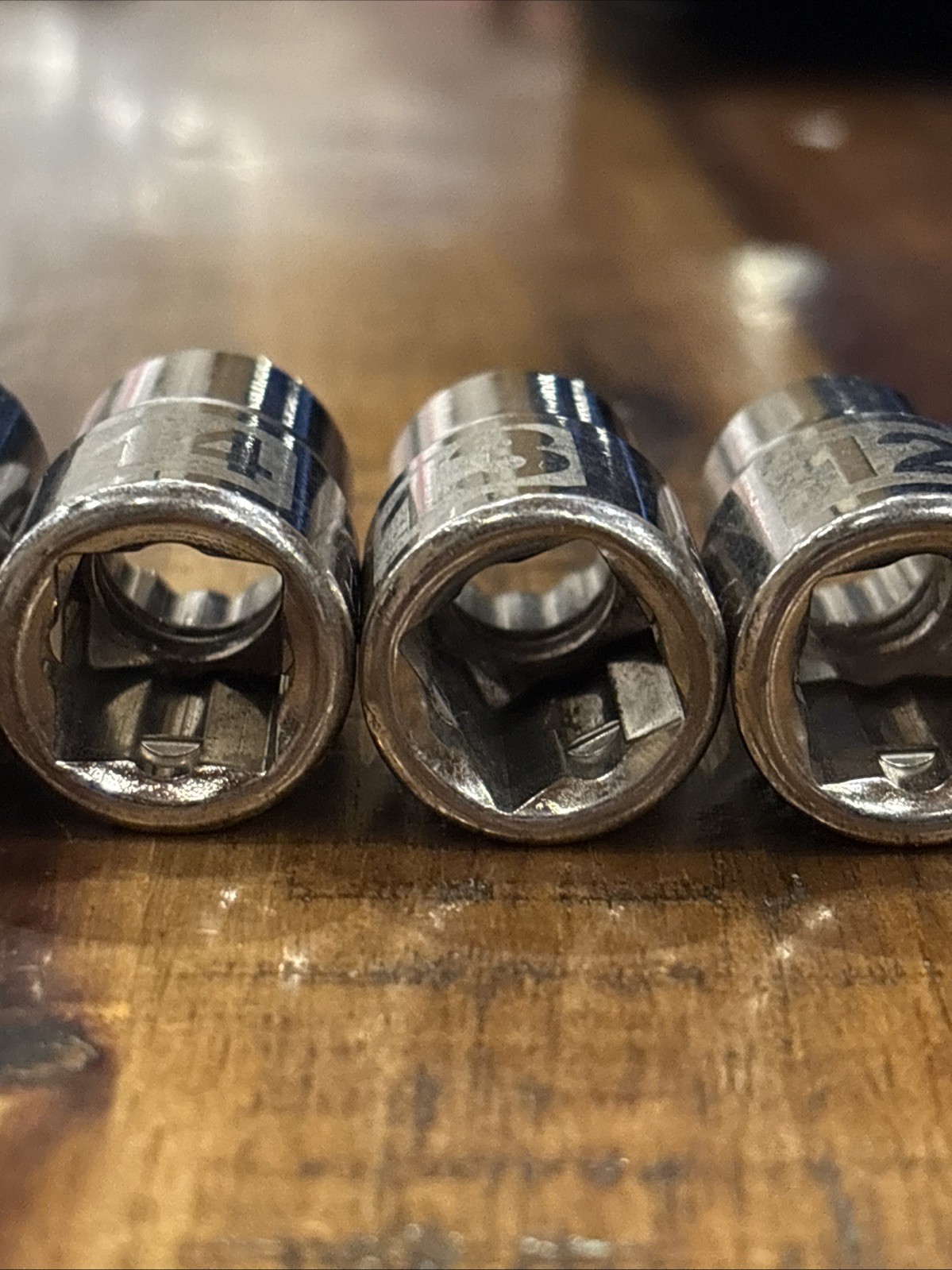 Craftsman 1/2” Laser Shallow Socket Set 9mm – 22mm 1/2” Drive 12pt 11pc USA EUC