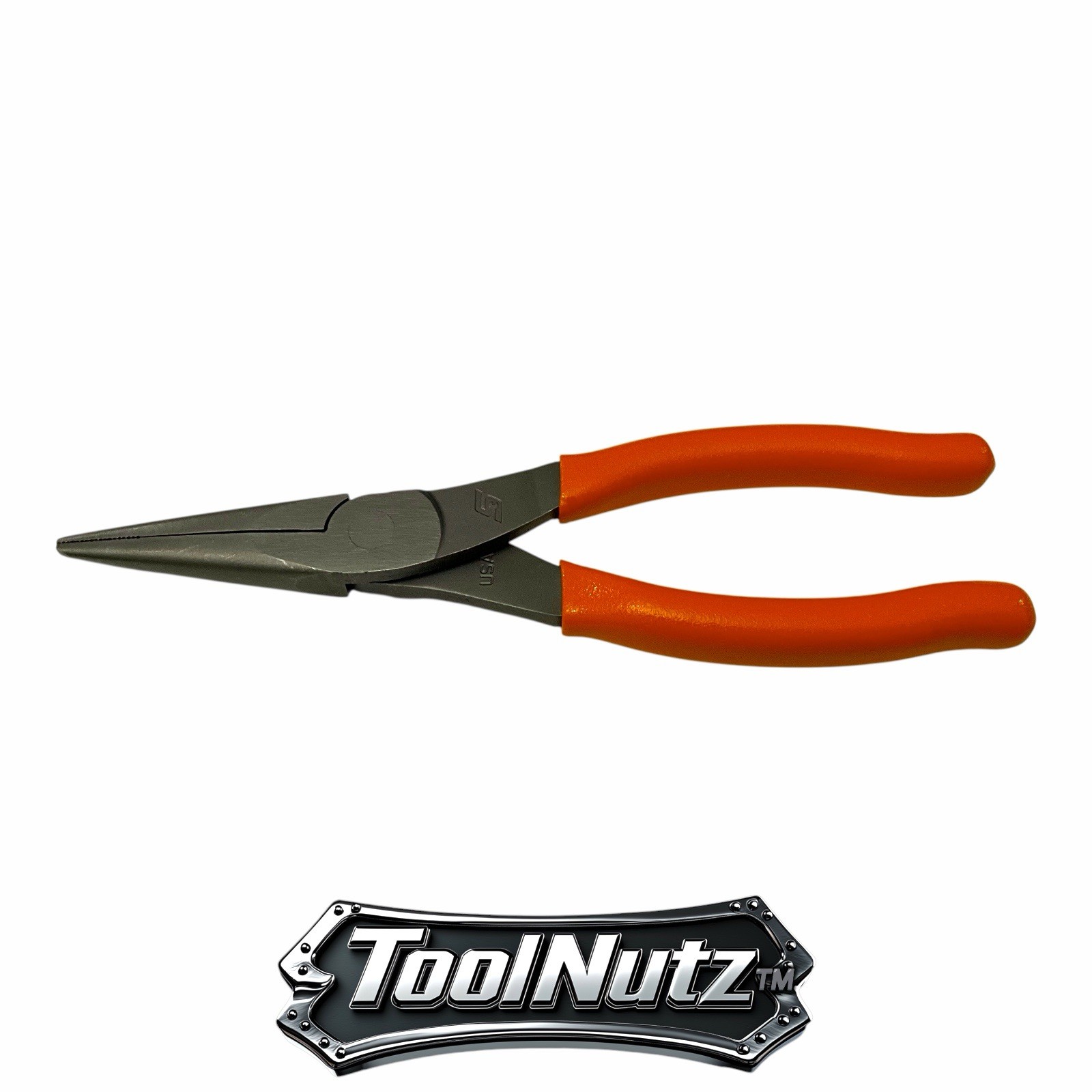 Snap-on Tools NEW 96ACFO 8in ORANGE Soft Grip Rounded Jaw Needle Nose Pliers USA