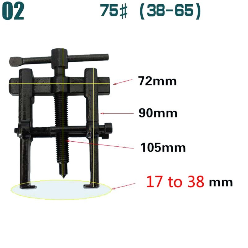 Two Jaw Twin Legs Bearing Gear Puller Remover Hand Tool Removal Kit