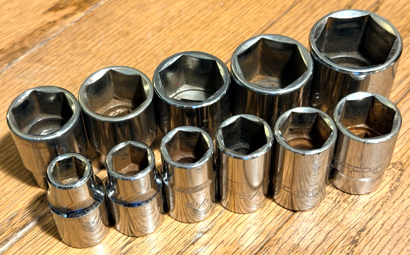 MATCO Tools 7/16” – 1-1/8” SAE Shallow 1/2″ Drive Socket Set Lot 6-Point Chrome