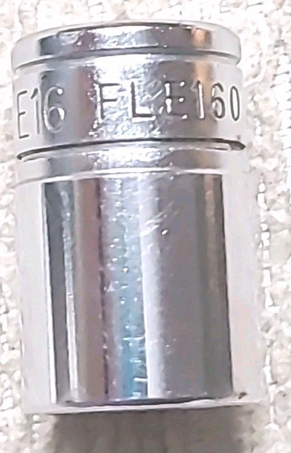 Snap On Tools FLE160 3/8” Drive Torx E16 Shallow Chrome Socket USA MADE TOOL.