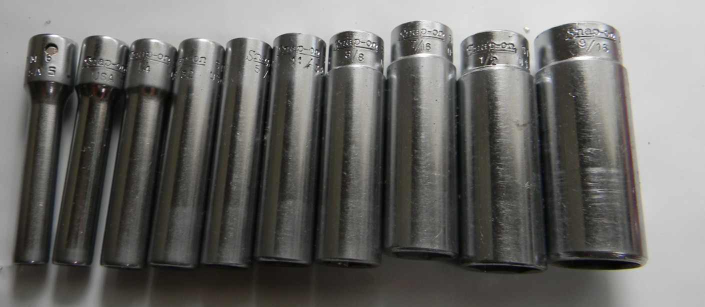 SNAP-ON 1/4″ DRIVE 33PC SAE 6/8PT GENERAL SERVICE SET IN RED METAL STORAGE BOX