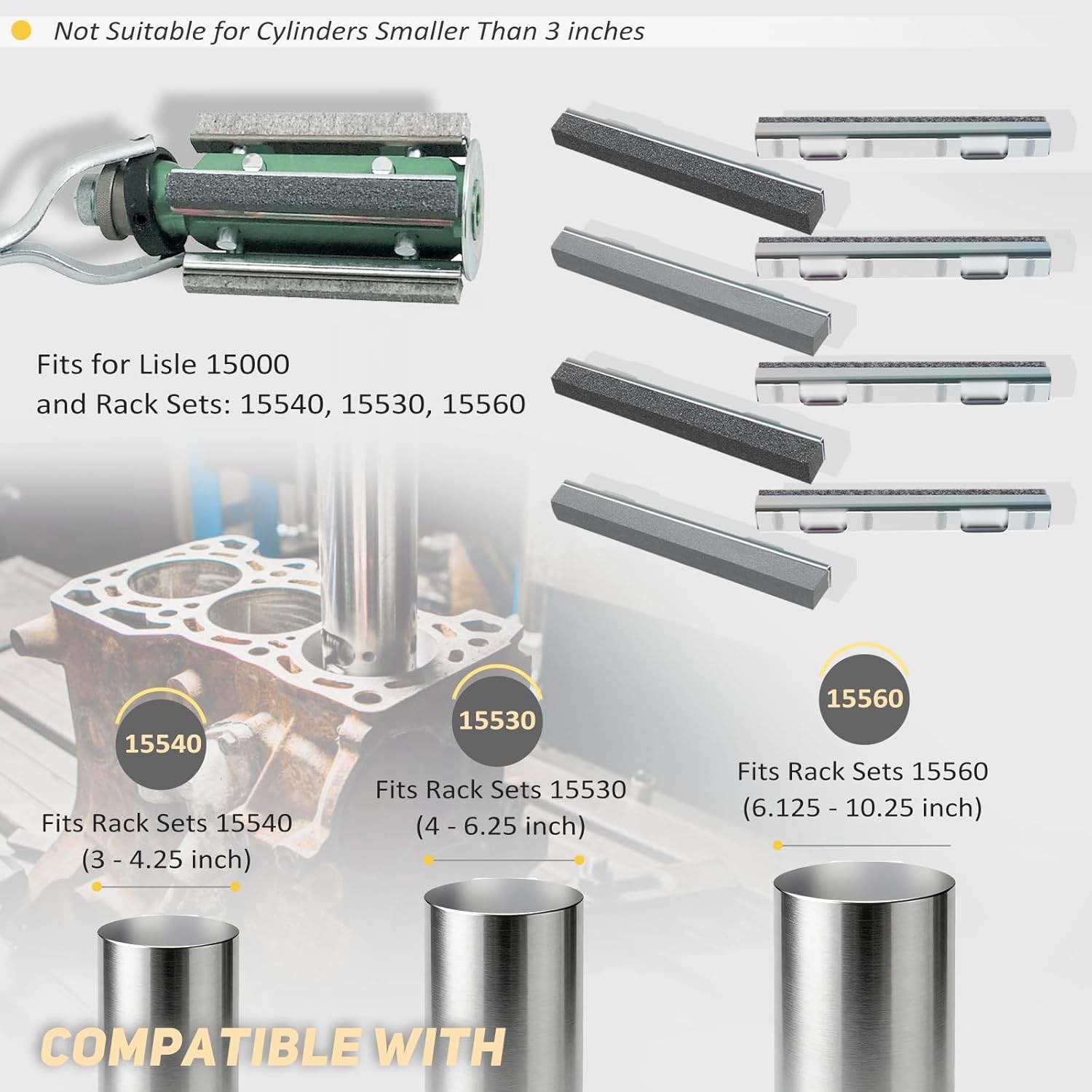 Engine Cylinder Hone Replacement Stones Combo 80-Grit and 280-Grit Kit