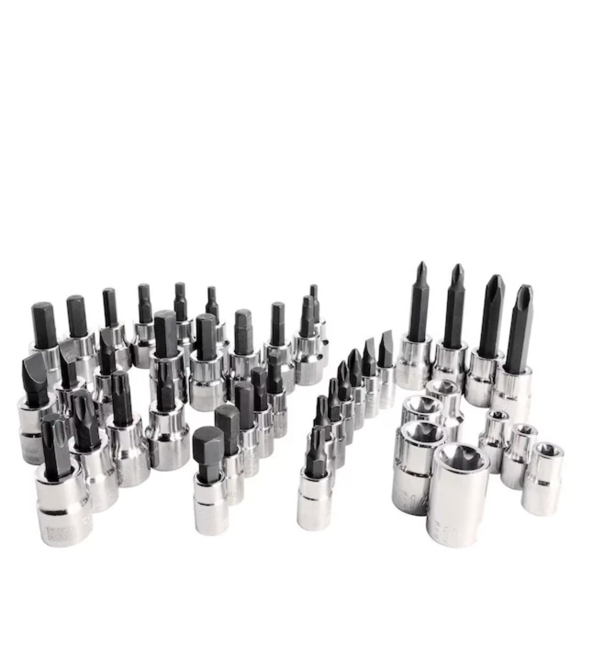 CRAFTSMAN 42 Piece 1/4″ 3/8″ Drive Set Flathead/Hex/Phillips/Torx Bit Driver Set