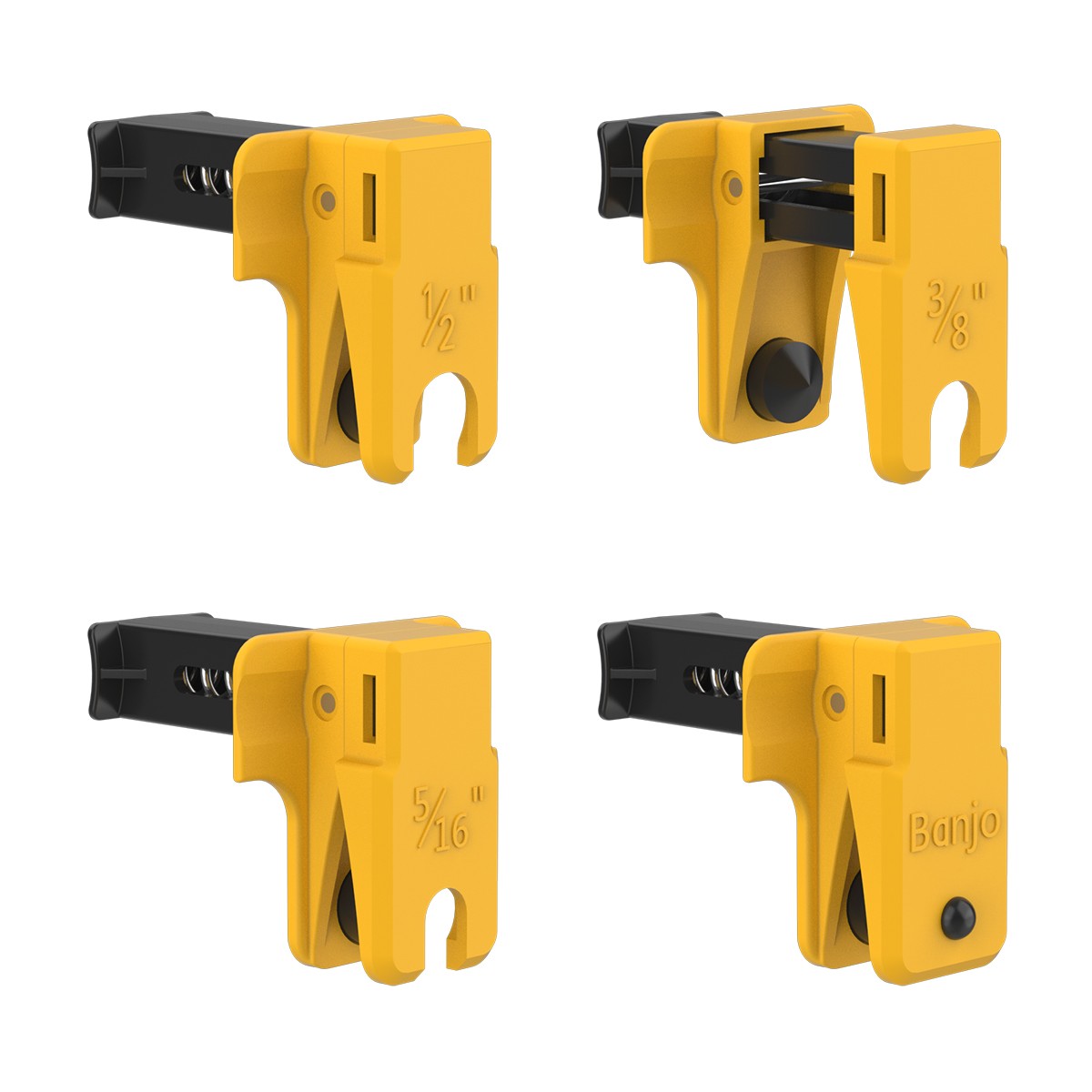 Automotive Oil Hose Clamp Set 4PC Car Brake Line Plug Tool 1/2» 3/8» 5/16»
