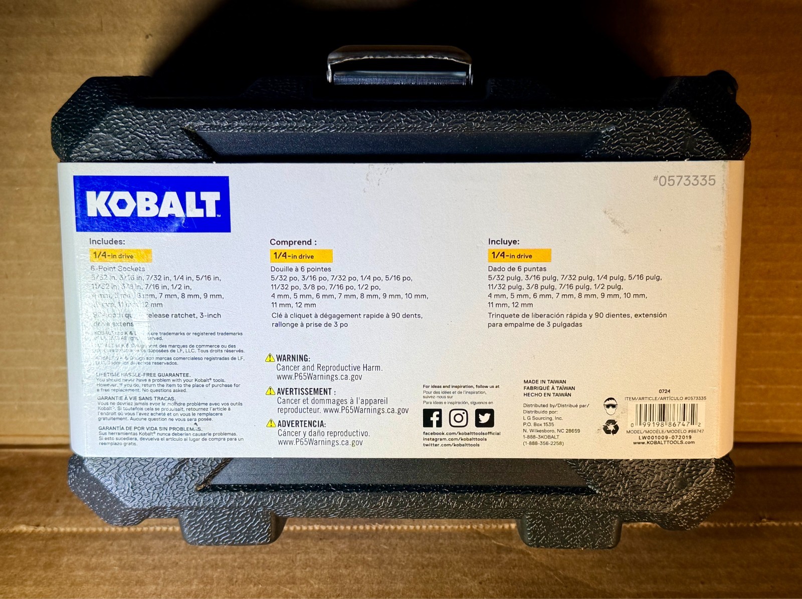 Kobalt 20 Piece 1/4 in Drive Mechanics Tool Set SAE Metric Pro90 Ratchet 0573335