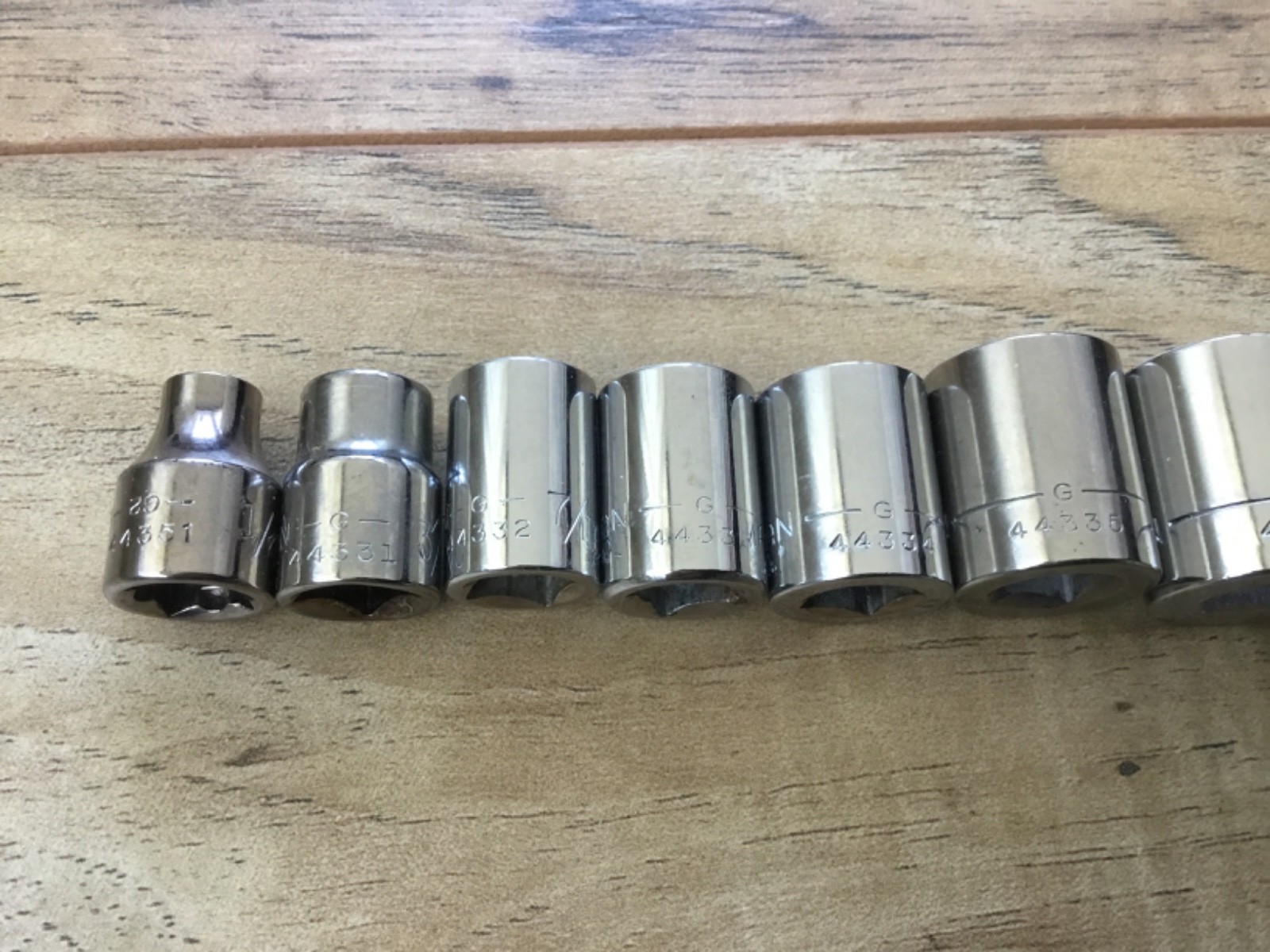 9 Pc CRAFTSMAN 3/8 Drive -G- SAE 12pt Sockets 1/4” – 13/16” Shallow USA