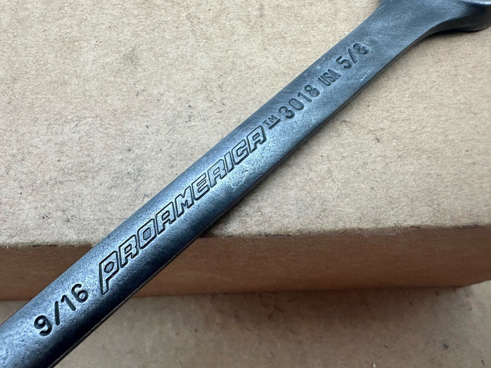 PROAMERICA 3018 DOUBLE OPEN END WRENCH 9/16 x 5/8 INCH Vintage Made USA Good