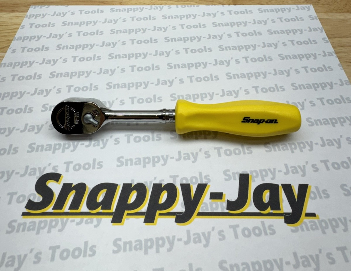 Snap-on Tools NEW CLASSIC YELLOW 1/4″ Drive Hard Grip Long Fixed Ratchet THLD72Y