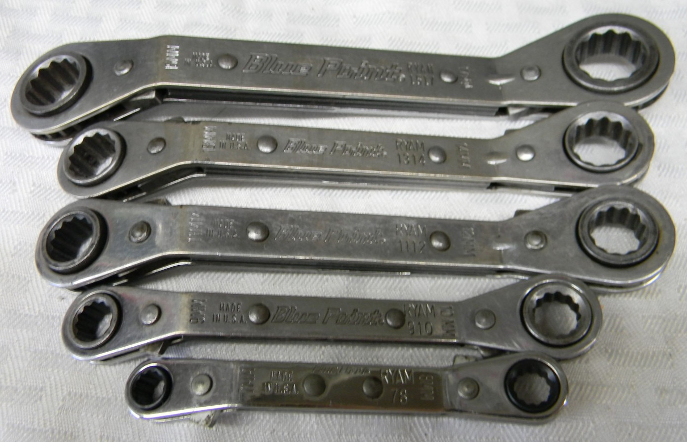 BLUE-POINT 5PC METRIC 12PT 25° OFFSET RATCHETING BOX WRENCH SET 7-17MM #RBYAM605