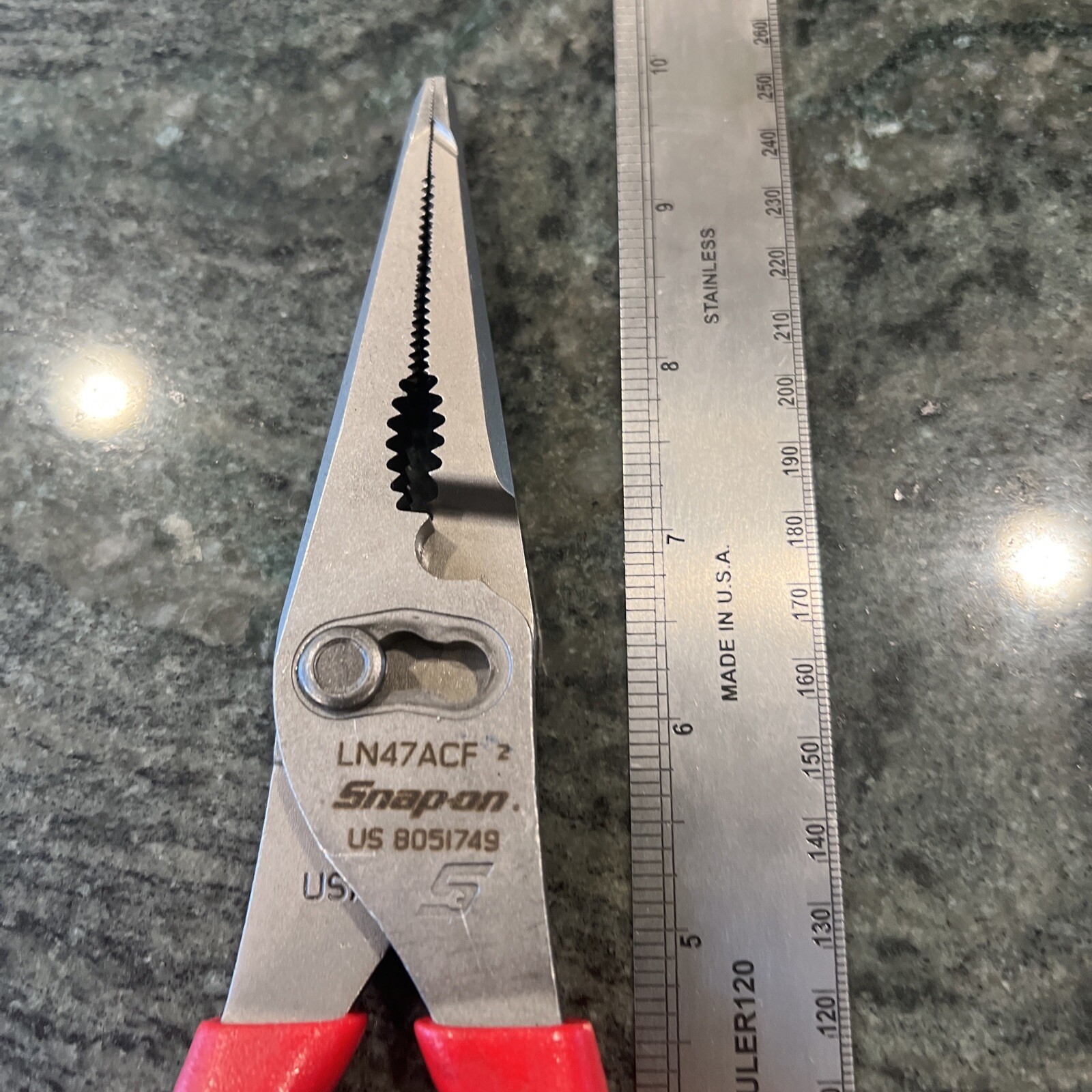 Snap On ln47acf 9” talon grip long nose slip joint pliers red FREE SHIPPING
