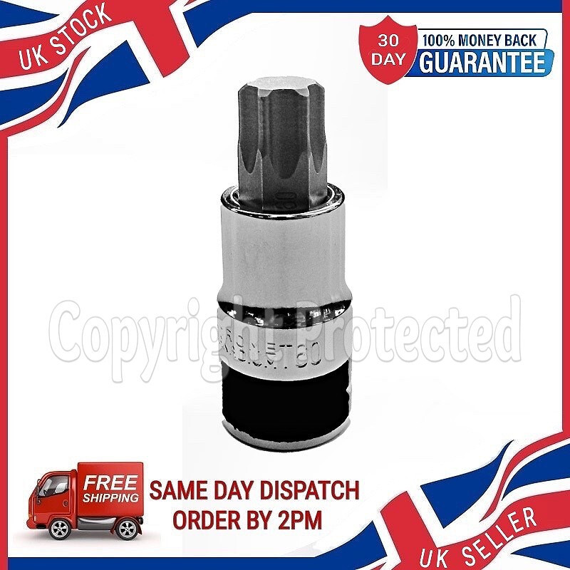 T60 TORX STAR SOCKET BIT 1/2″ SQUARE DRIVE CHROME VANADIUM STEEL TRX TX60 CRV
