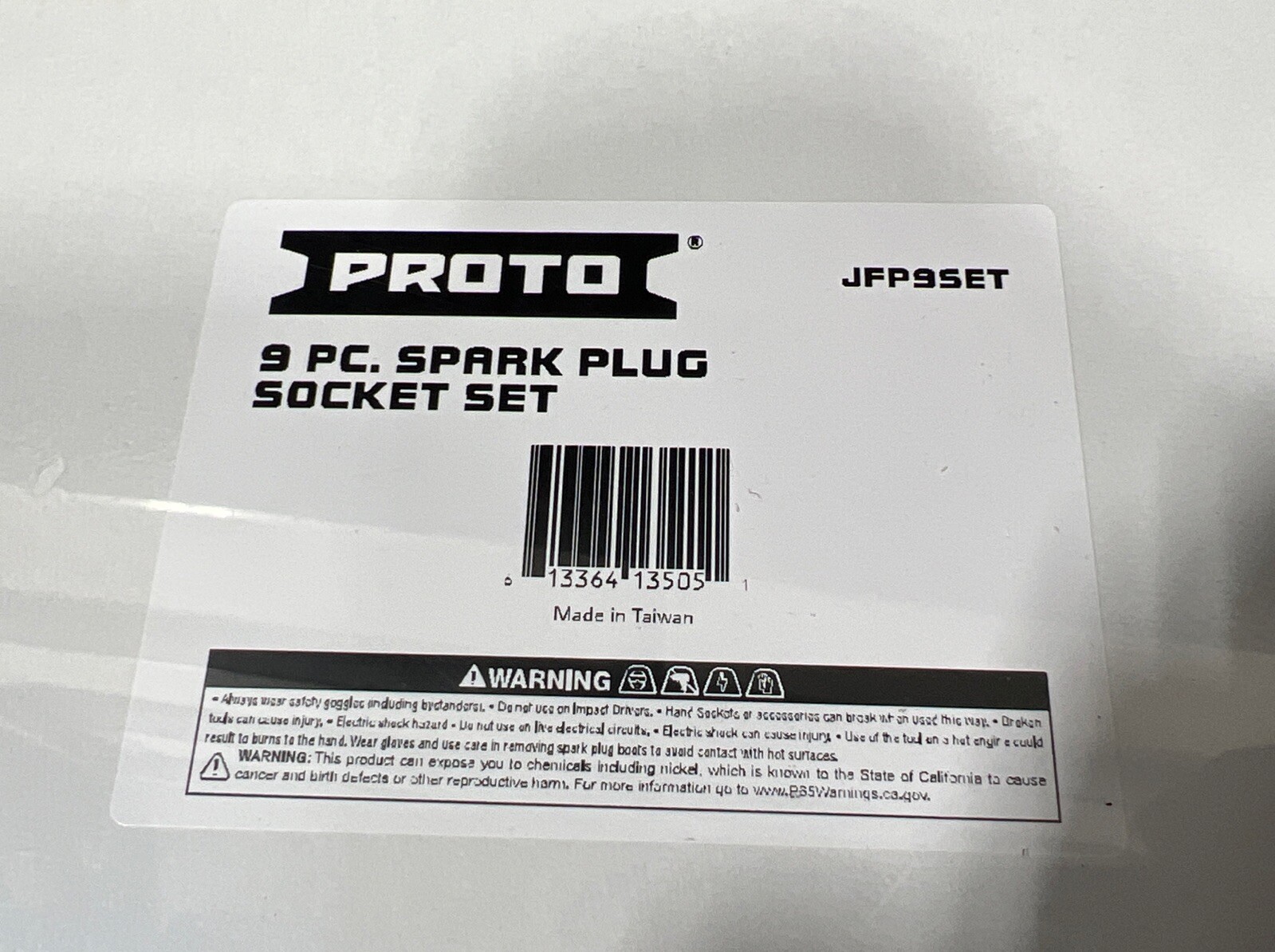 Proto 9pc Spark Plug Socket Set 9/16″, 5/8″, 13/16″ 3/8” Drive JFP9SET NEW