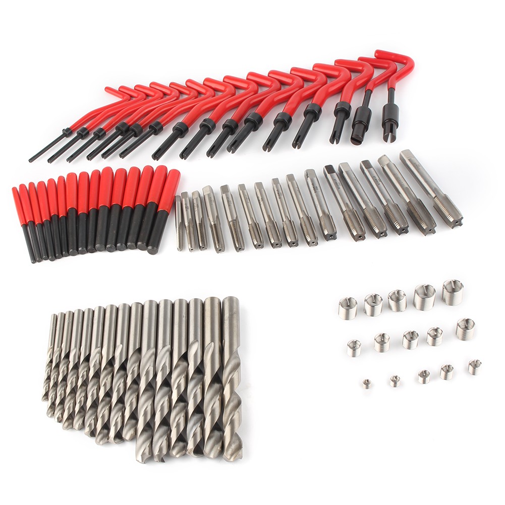 M10 x 1.25 15pcs Metric Thread Repair Insert Kit Install Tool Helicoil Coil USA