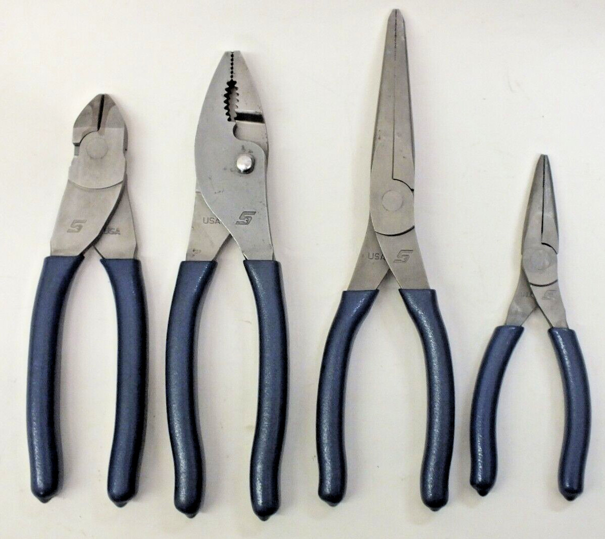 Snap-On 4pc Essential Pliers Cutters Set Blue Power – 97ACF 95ACF 47ACF 87ACF