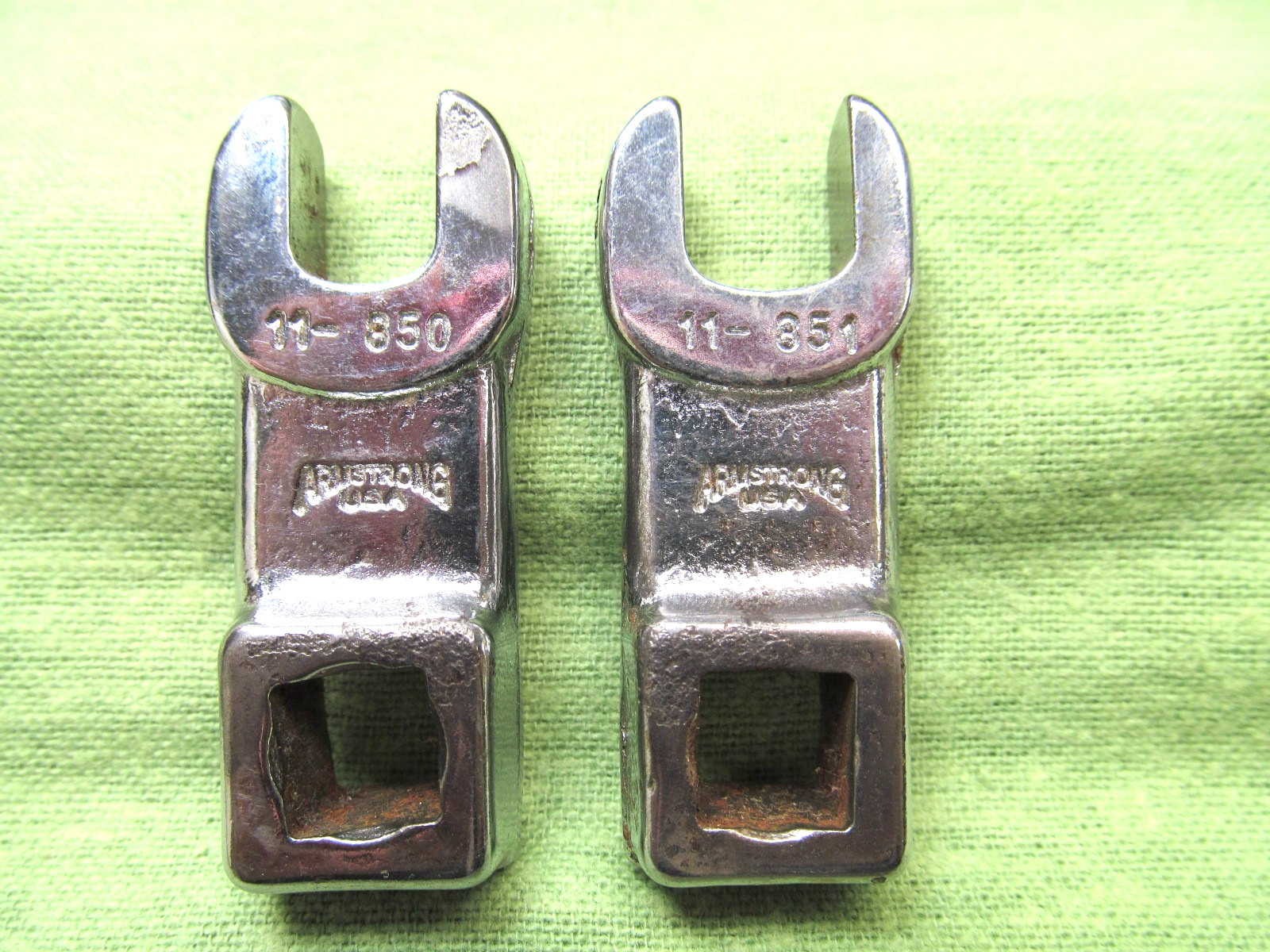 Pair of Vtg. Armstrong USA Crowfoot Wrenches – 3/8″ & 7/16″ – Both 3/8″ Drive