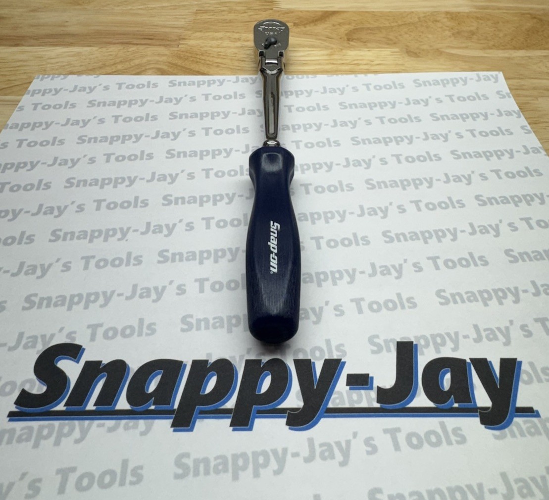 Snap-on Tools NEW CLASSIC BLUE Hard Grip 1/4″ Drive LONG Flex Ratchet THLFD72B