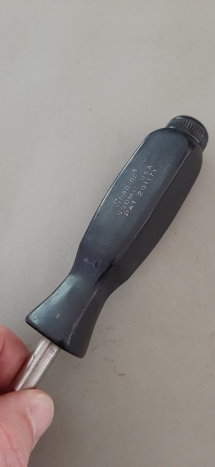 Snap-on SSDM1A Magnetic Hex Bit Holder Spinner Black Hard Handle Stubby READ!!