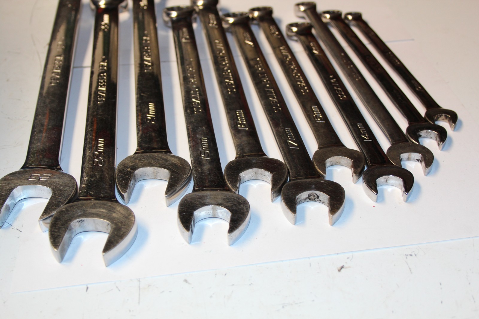 SNAP-ON TOOLS 11 pc 12-Point Metric Combination Wrench Set USA 23MM 22MM 10MM