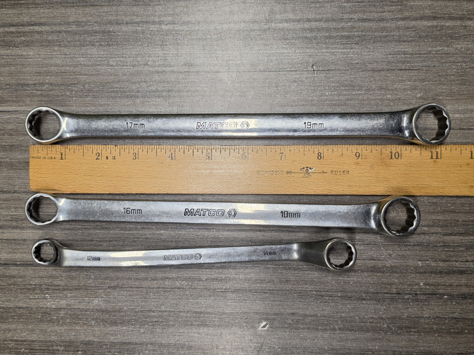 Matco 12mm 16mm 17mm Double Box End Offset Wrench RBDL1719M RBDL1618M RBDL1214M