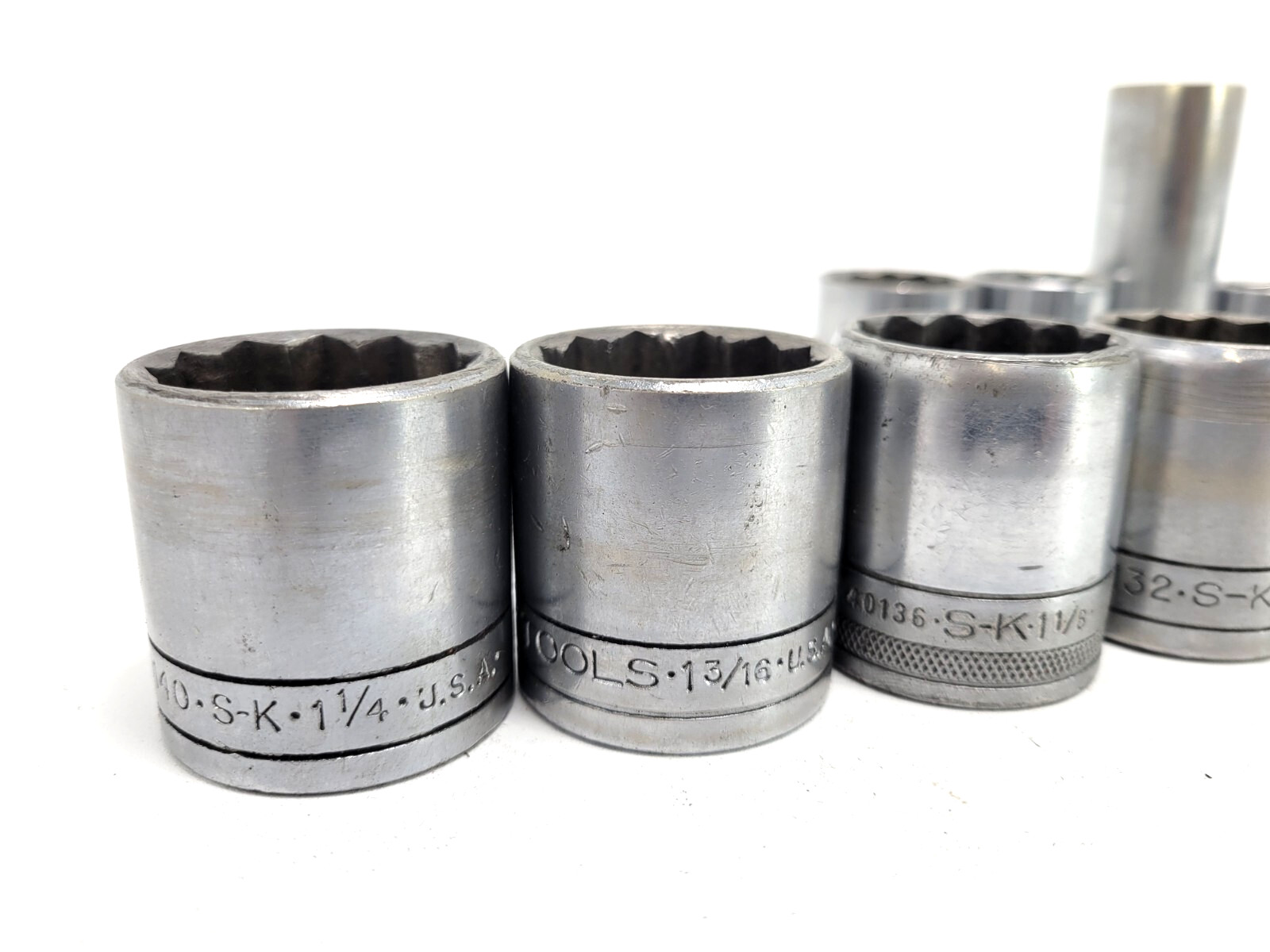 Vintage S-K Tools 1/2″ Drive 12pt SAE Deep Socket Set 14pc USA 7/16-1-1/4″ 40140