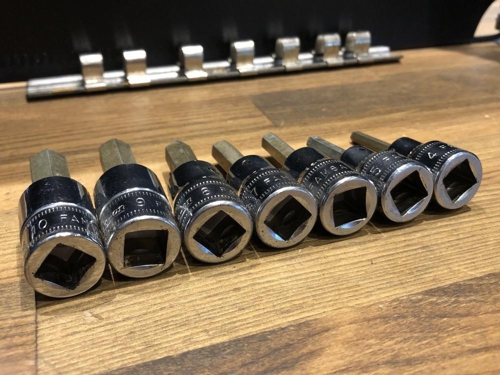 Snap-on 207FAMY 3/8″ Drive Hex Bit Socket Driver Set 7 pc Metric (mm) 4mm – 10mm