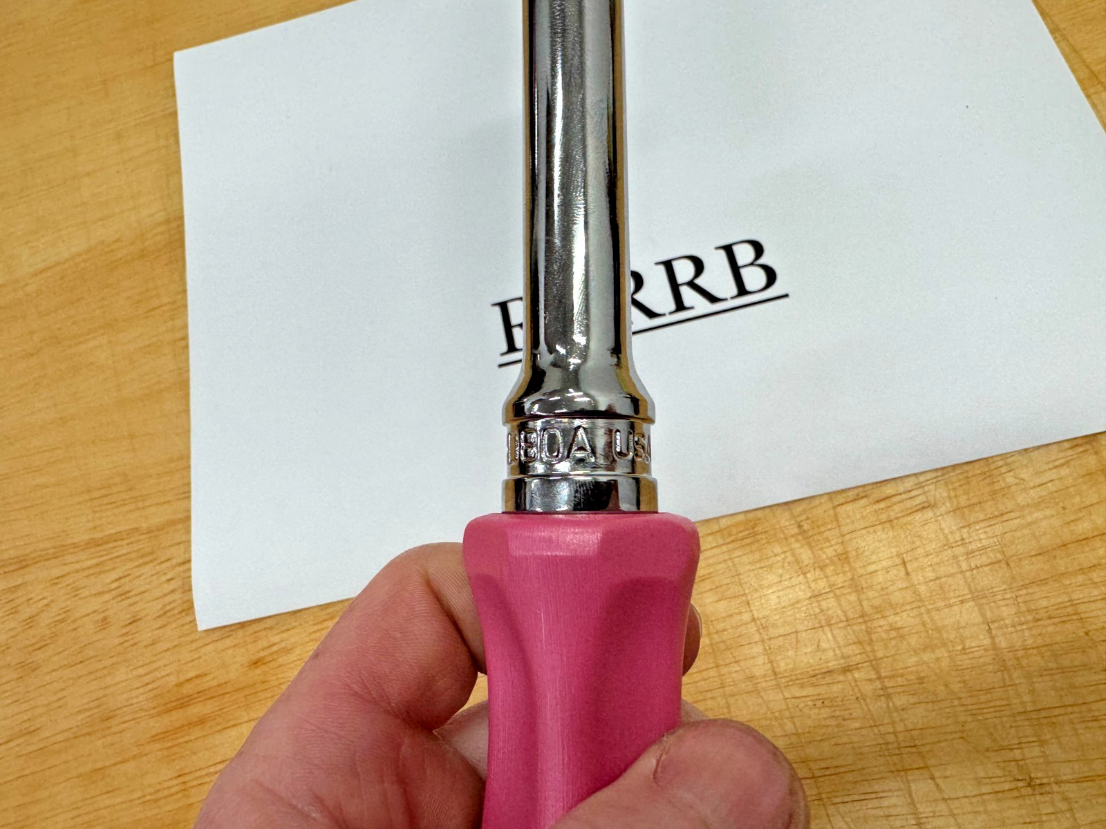 Snap-on Tools USA PEARL PINK 1/2″ Drive Hard Grip Ratchet SHD80APP RARE NOS