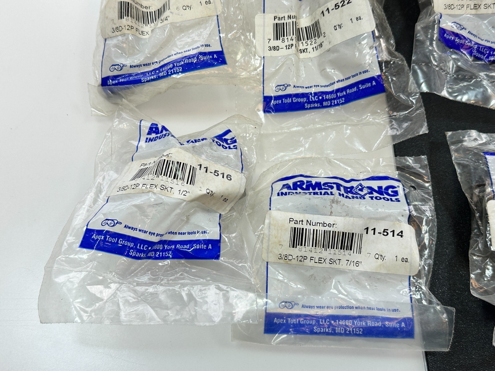 NOS Armstrong 15-400 7pc 3/8″ Drive SAE 3/8-3/4″ Universal Swivel Socket Set