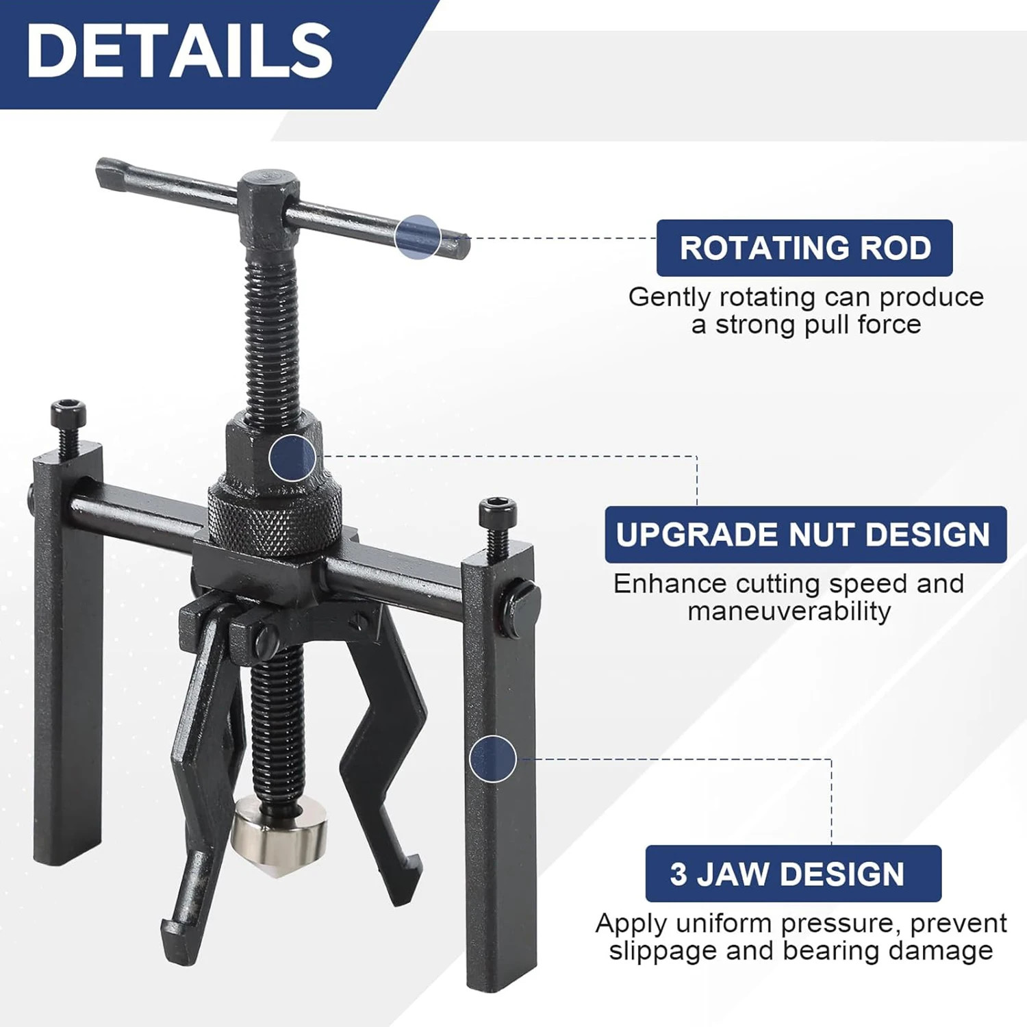 Auto Removal Tool Wheel Inner Bearing Puller Three-Claw Bearing Puller Tool