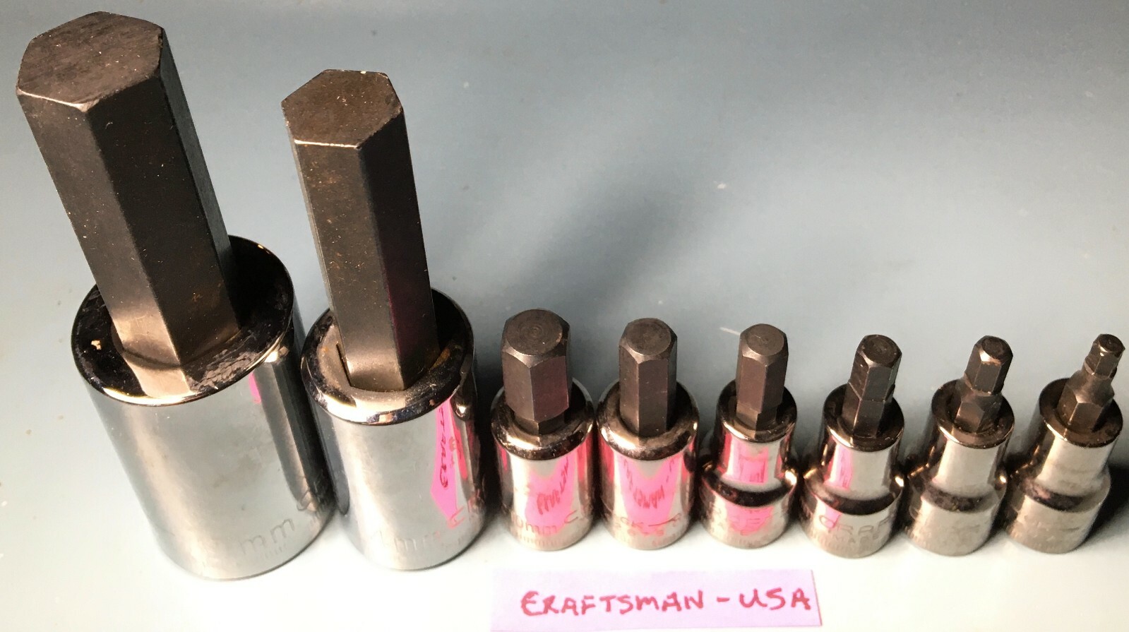 JUMBO 13 PC CRAFTSMAN METRIC HEX SOCKET SET 1/4, 3/8,1/2 IN, INCH DRIVE SOCKETS