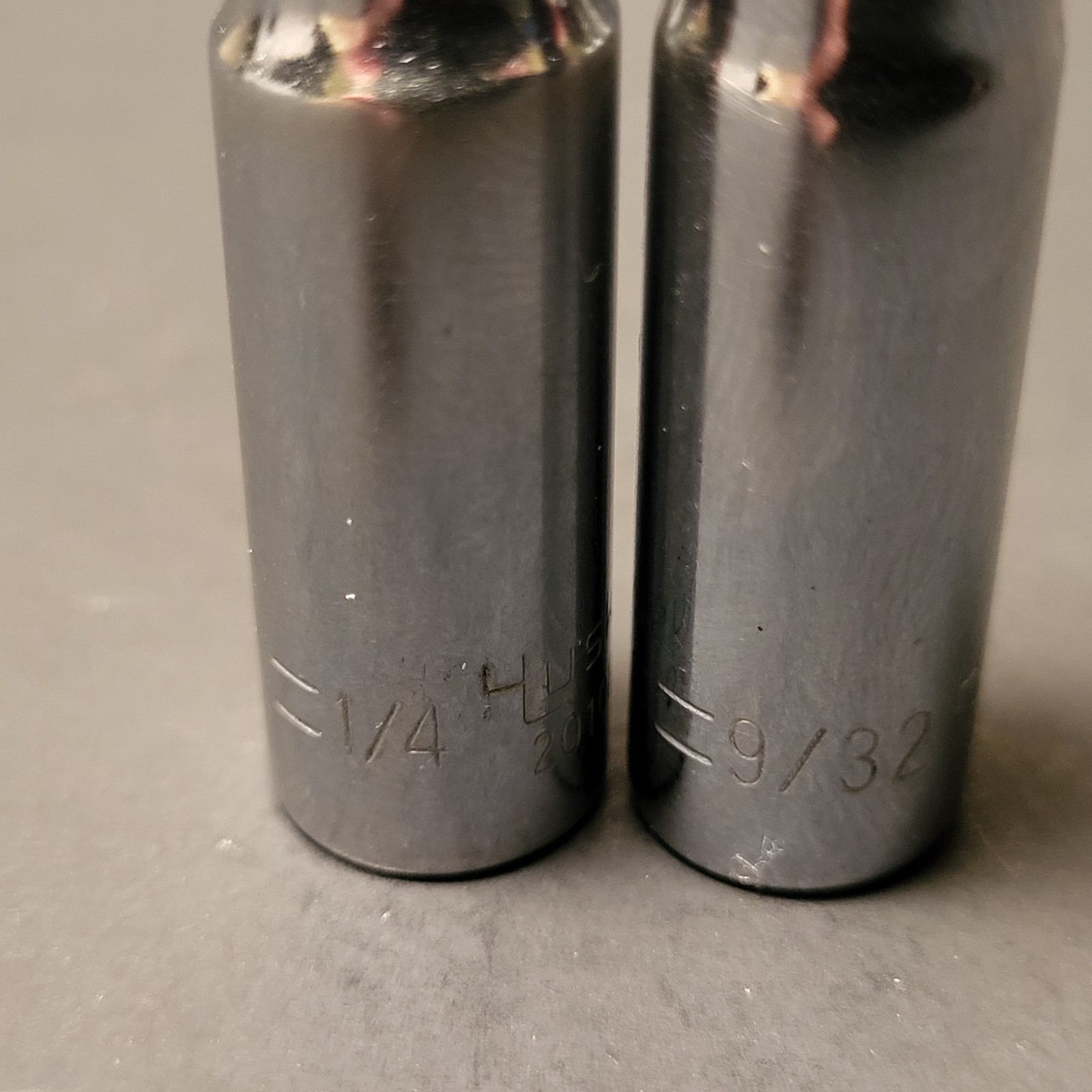 Husky USA 2 piece deep sockets 1/4” drive 6 point 9/32” & 1/4” 20109 20108