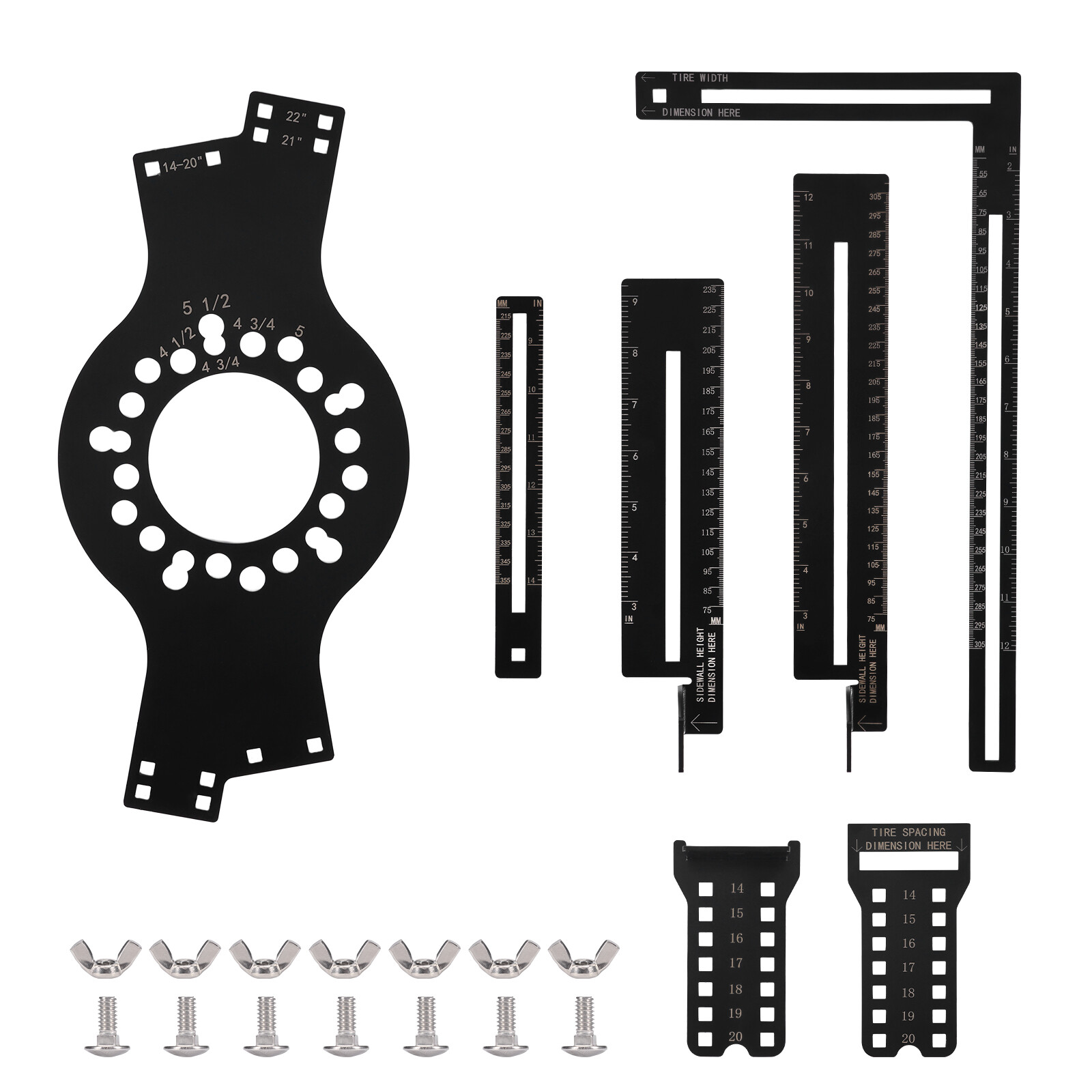 14″-22″ Wheel Fitment Simulator Tool For 5 Lug Pattern Wheel Installation Kits ﻿