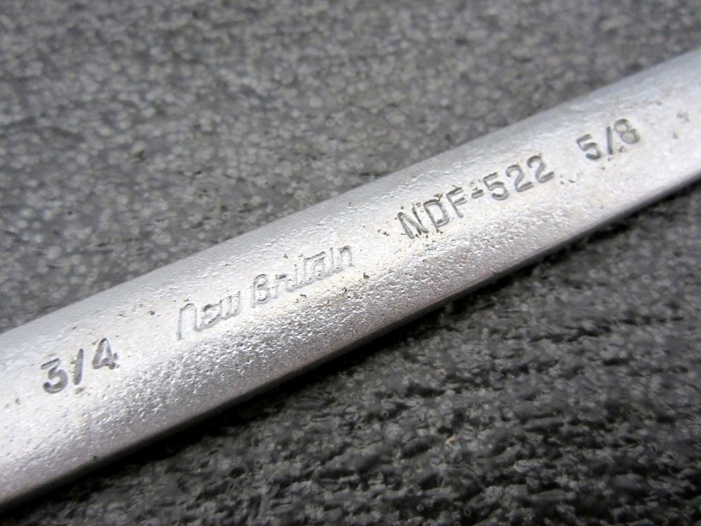 Vintage New Britain 5/8″ x 3/4″ Nut Master Open End Wrench NDF-522 USA