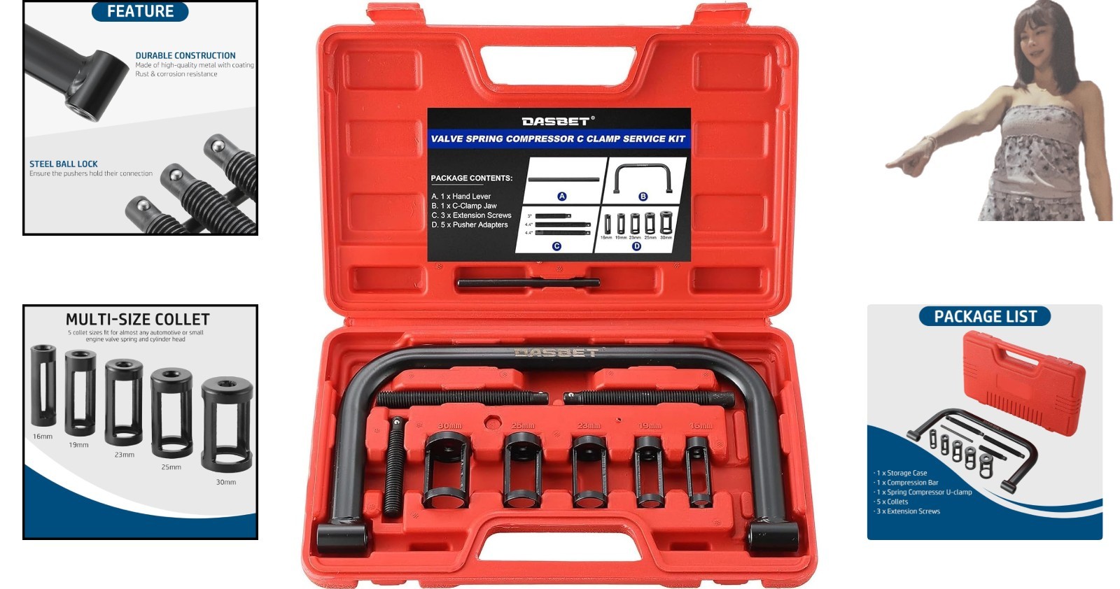 Rust-Resistant Valve Spring Removal Tool Kit for Small Engine Vehicles – 10 pcs
