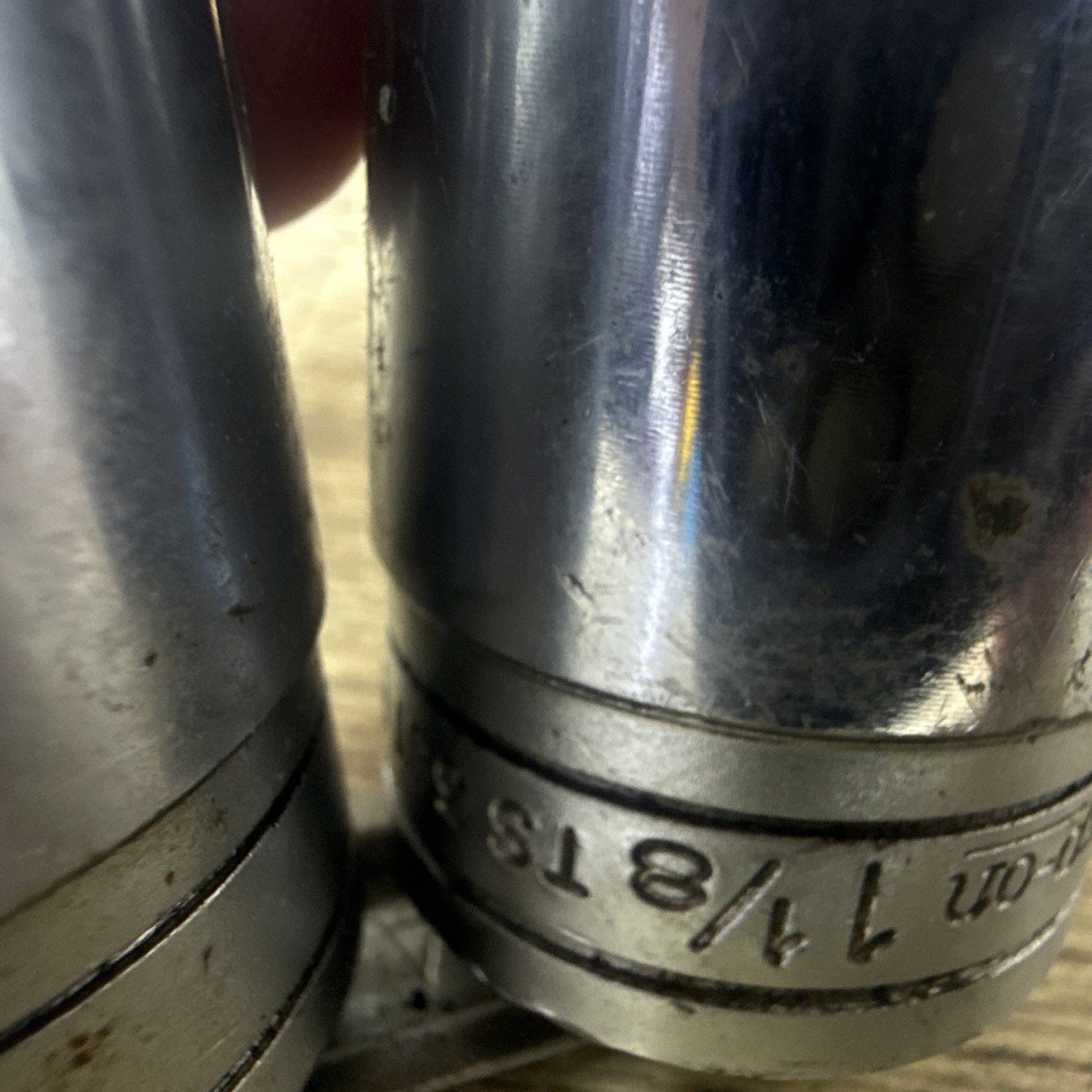 Snap On 1/2-1 1/8 Deep Socket Set 6 Point One Socket Has Hole Drilled Through It