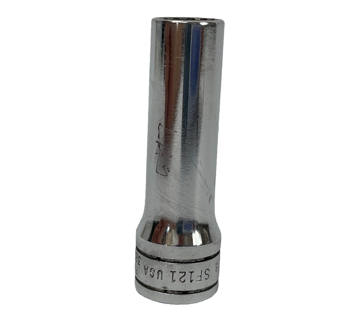 Snap-On Tools SF121 3/8″ SAE 3/8″ Drive 12-Point Deep Chrome Socket USA VGUC