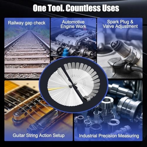 Feeler Gauge Set 2pcs Stainless Steel 32 Straight 16 Offset Blades SAE Metric