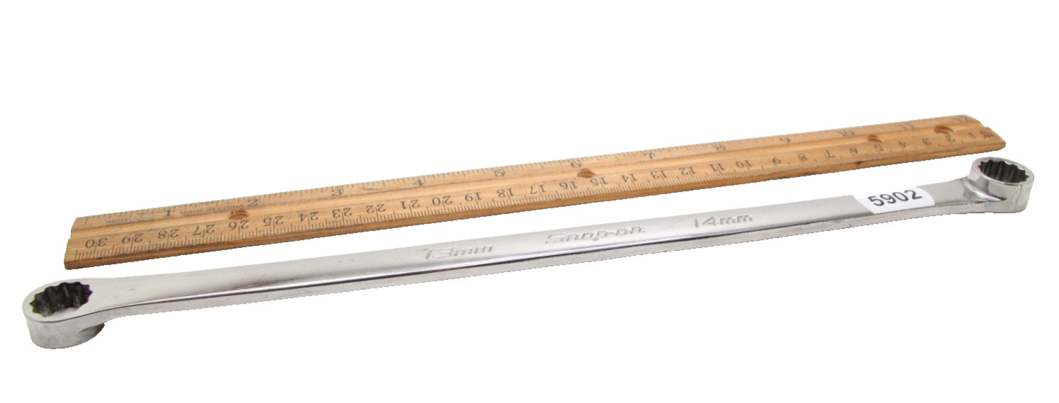Snap-on XDHFM1314 13x14mm 12 Pt. Metric 0° Offset Box Wrench 11″ Long USA