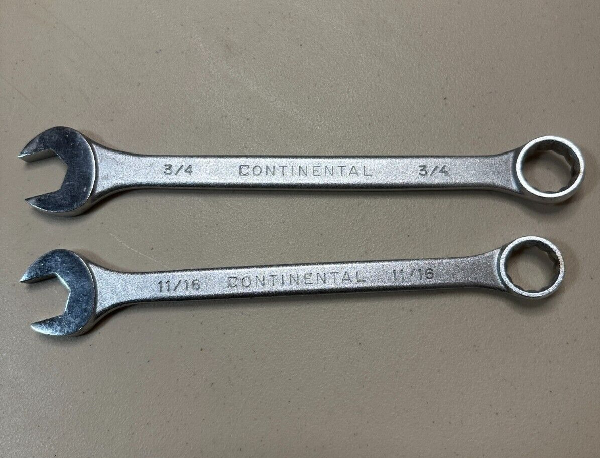 2 – Rare Vintage Continental Combination Wrenches 12 Point Made in Japan See Pic