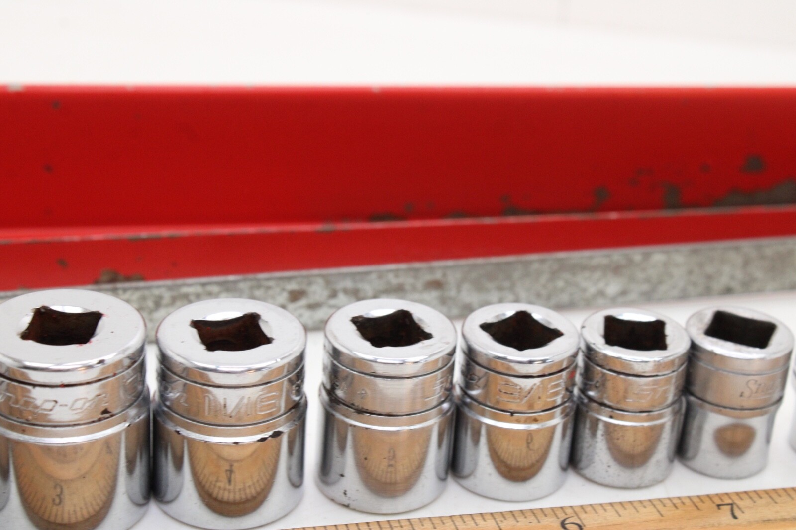 Snap On FS081-FS281 1/4″-78″ 3/8″ Drive 6 Point 11 Piece Shallow Sockets Set USA