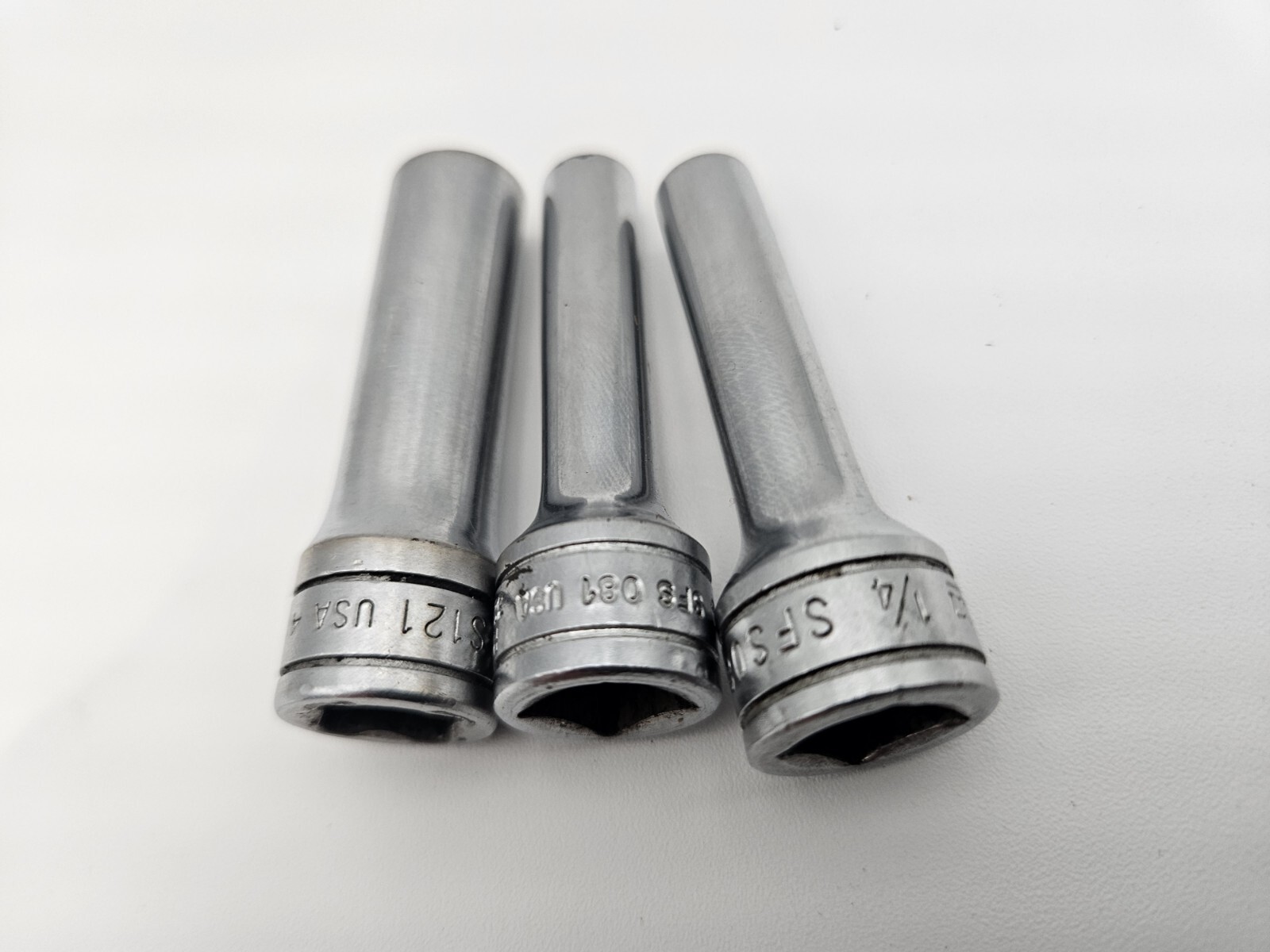 Snap On SFS121 Sfs081x2 Deep Well Socket 3/8″ Drive 6 Point Set Of 3
