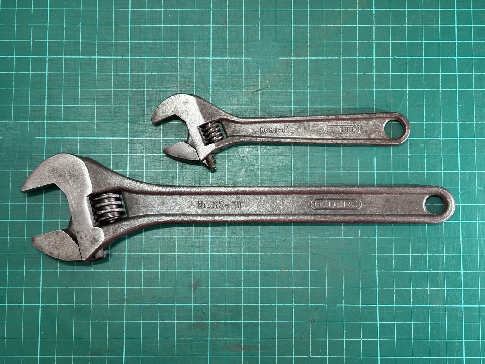 Vintage Pair of Adjustable Spanners Gedore Made In Germany 10″ + 6″